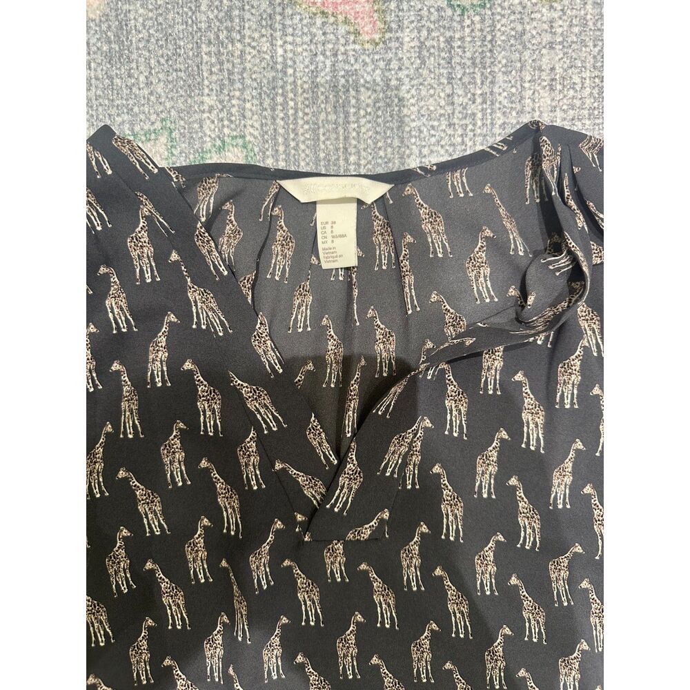H&M Conscious Giraffe Print Top - EUC Size 8